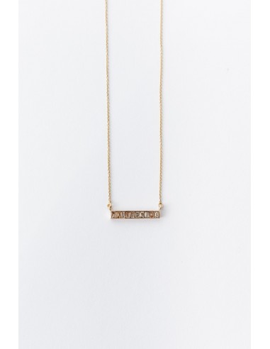 GOLD BAGUETTE BAR NECKLACE de la marque