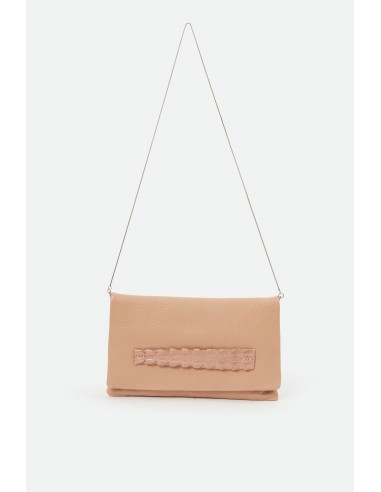 BARLETTA FOLD OVER CLUTCH & HANDBAG IN ITALIAN BLUSH LEATHER acheter