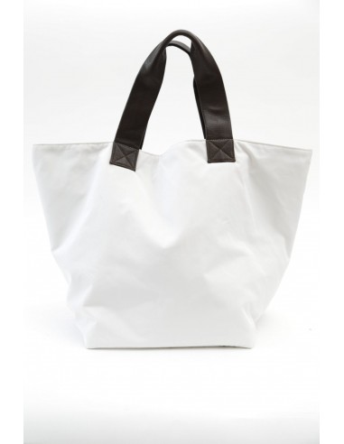 STRUCTURED SHOPPER TOTE WITH LEATHER HANDLES Faites des économies