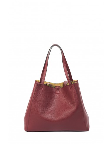 TOTONA HANDBAG IN ITALIAN LEATHER WINE en stock