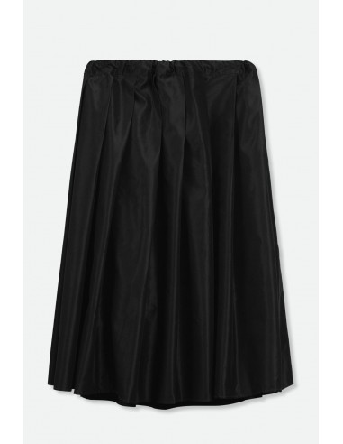 PLEATED SKIRT WITH ADJUSTABLE DRAWSTRING BLACK en linge