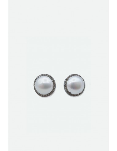 MOTHER OF PEARL AND DIAMOND STUD destockage