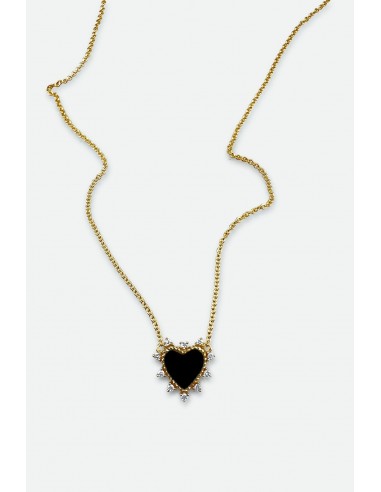 ONYX AND DIAMOND HEART NECKLACE vente chaude votre 