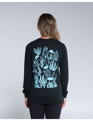 Kelp Forest Boyfriend L/S Tee - Faded Black offre 