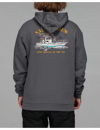 FISH ON HOOD FLEECE - Charcoal est présent 