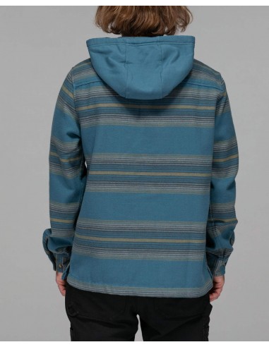 Outback Hooded L/S Flannel - Steel Blue meilleur choix