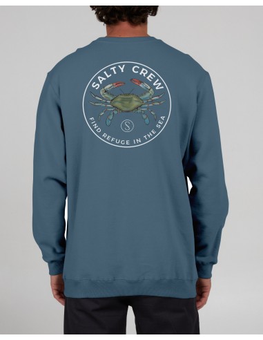 Blue Crabber Crew Fleece - Slate Comparez et commandez 