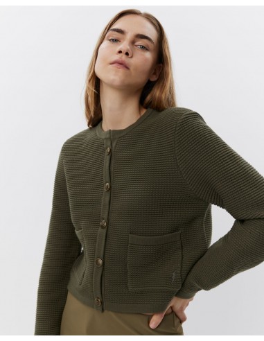 KYRASW CARDIGAN - Green Olive ou a consommer sur place