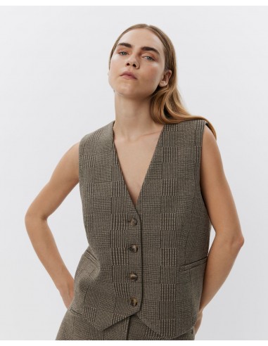 PHOENIXSW VEST - Brown check en ligne des produits 