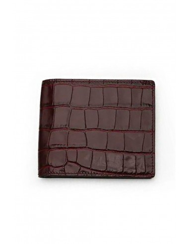 Portefeuille Crocodile Bordeaux de pas cher