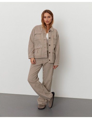 LYNNSW JACKET - Brown Striped 50-70% off 