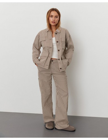 GITTESW TROUSERS - Brown Striped l'achat 