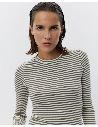 PETRICIASW STRIPE T-SHIRT LONG SLEEVE - Army striped français