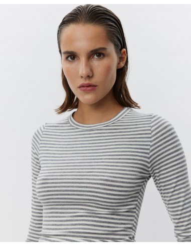 PETRICIASW STRIPE T-SHIRT LONG SLEEVE - Grey Striped sur le site 