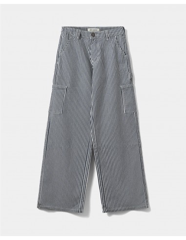 GITTESY TROUSERS - Dark Blue striped vous aussi creer 