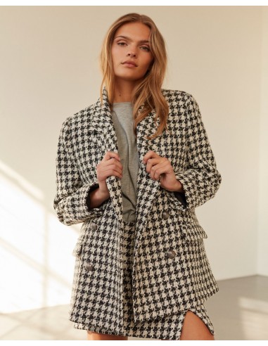 EVIESW JACKET - Black checked Paris Déstockage Promo