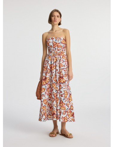 Tate Strapless Midi Dress pas cher 