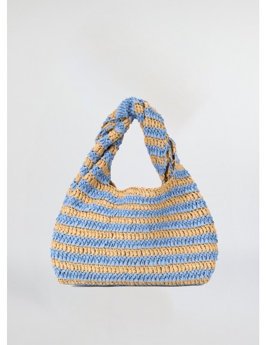 Parker Striped Raffia Bag le des métaux précieux