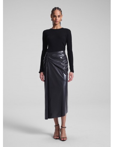 Tessa Patent Vegan Leather Midi Skirt Venez découvrir notre 